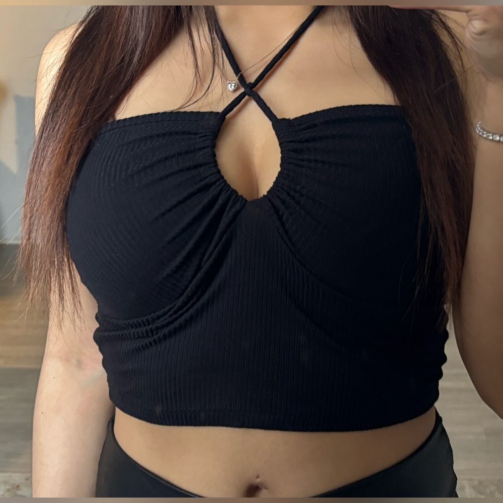 Black Halter Neck Top